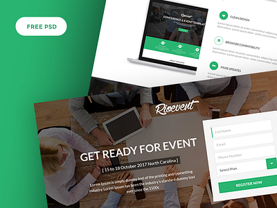 Free Event PSD Template 4 Versions - RioEvents