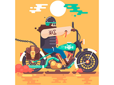 Biker abstract biker illustration motorcycle racing rider speed vector