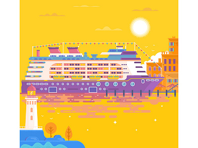 Summer travel cruise ship