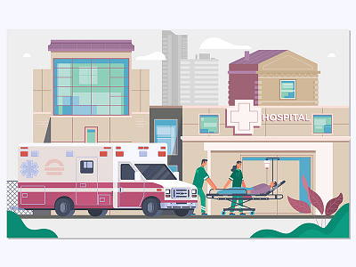 Medicine ambulance concept