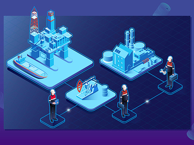 Gas oil industry isometric