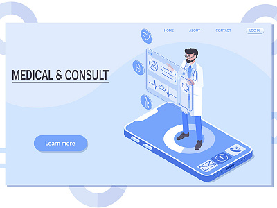 Medical consultation consultation diagnosis doctor health healthcare isometric isometric illustration medical medicine online technology vector