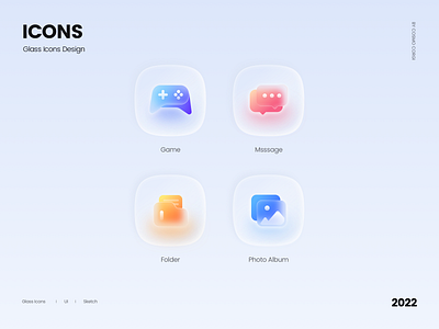 Glass Icons Design app design glass icons icons ui