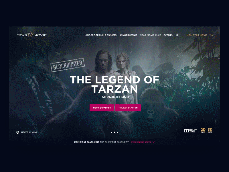 Star Movie Website animation cinema dark interaction landing page movies pixelart star movie ui ux web