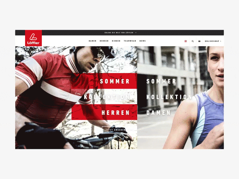 Löffler Website animation e commerce interaction interface löffler pixelart product sport ui ux web