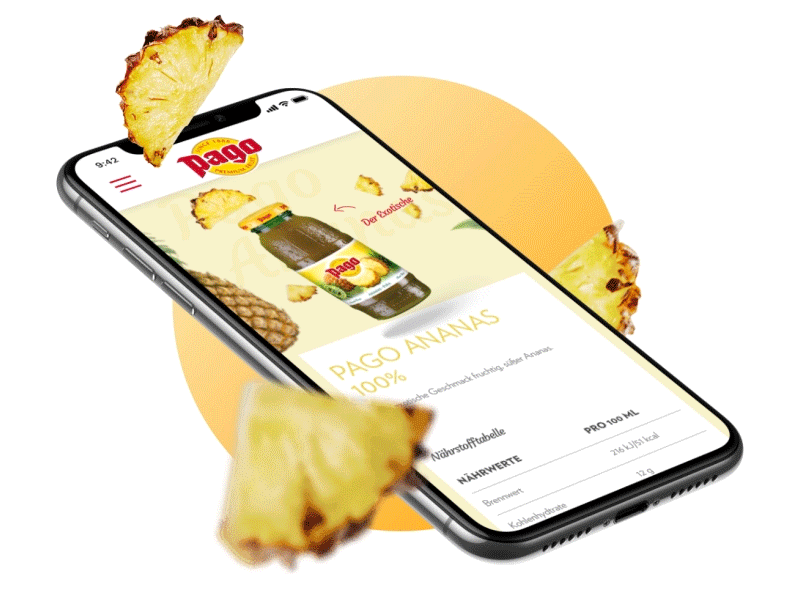 Pago Mobile Product Page animation fruits interaction interface mobile motion pago pixelart transition ui ux web