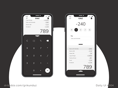 Daily UI  #004 Memory Calculator