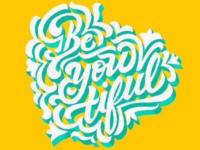 Beyoutiful 3d letters design floral design illustration lettering lettering artist lettering challenge letteringart script typography