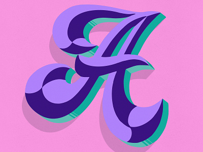 Letter A - 36 Days of Type 36daysoftype 6 36daysoftype a 3d letters design handlettering illustration ipad pro lettering lettering artist letteringart procreate procreate lettering script type typism typography