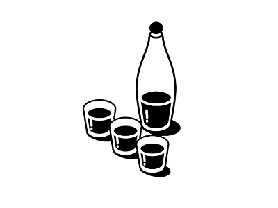 My first ... 'SHOT' 50s alcohol debut dribbble icon illustration retro shots vector