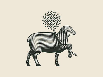 Barraina Sheep Icon branding engraving etching icon sheep symbol