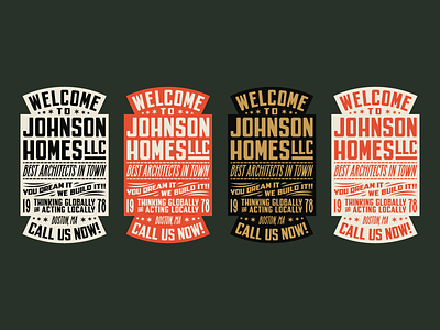 Johnson Homes LLC badge crest logotype parkly seabell shield type typography vintage