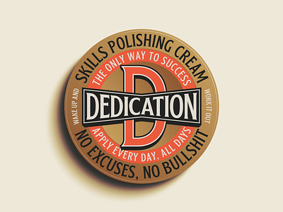 D is for Dedication badge box branding can design ephemera illustration logotype package packaging tin can type typography