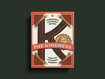 K is for Kindness badge branding design epgemera illustration logo logotype package packaging type typography vector vintage