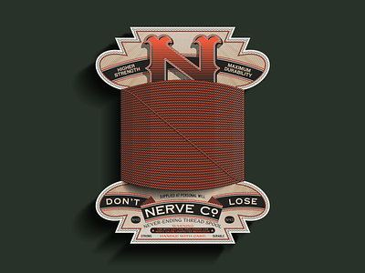 N is for Nerve badge branding design ephemera illustration logo logotype package packaging type typography vector vintage