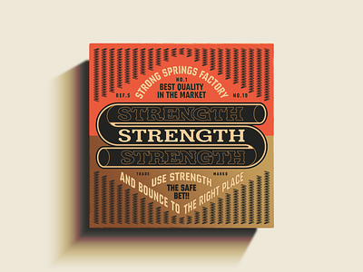 S is for Strength badge branding design ephemera illustration logo logotype package packaging tin can traditional type typography vector vintage