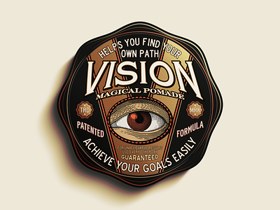 V is for Vision badge branding design ephemera illustration logo logotype package packaging type typography vector vintage