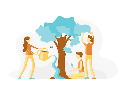 Employee Engagement beekeeper employee engagement illustration nature teamwork tree