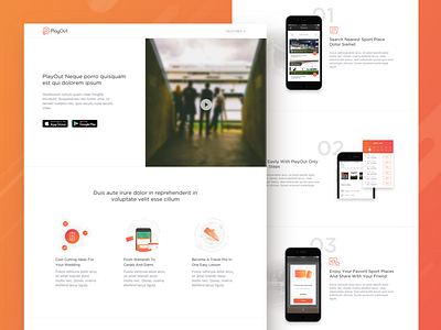 PlayOut - Landing Page - Concept clean gradient landing page minimal sport ui website