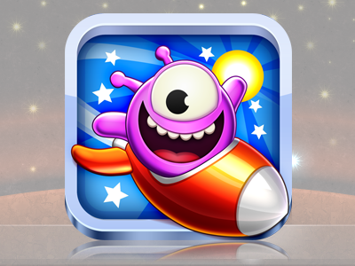 The Ories: Super Space Monsters - iphone icon alien app cute game icon iphone monster ories rocket ship spaceship stars sun the