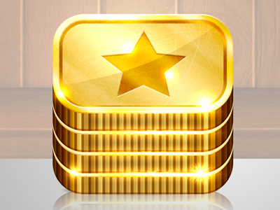 Super Shiny Coins Icon for an ios coin dozer game cash coins glitz gold iphone money sparkle stack