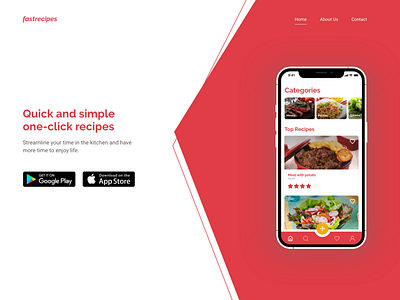 Weekly Design Challenge #1 - Food themed landing page app design ui weekly challenge