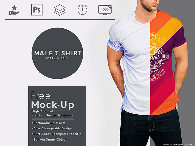 Round Color T Shirt Mock Up Free Psd Template color free mockup psd round t shirt