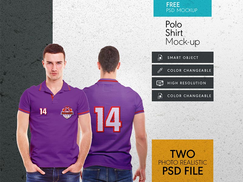 Download Download Free Men Collar T Shirt Mock Up Template by designertale on Dribbble