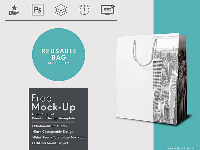 Free Reusable Shopping Bag Mockup bag free mock up mockup photohsop presentation psd shopping tote