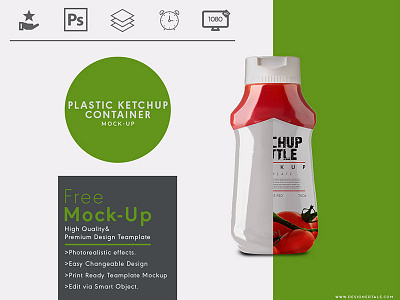 Plastic Ketchup Container Free Psd Mockup Download