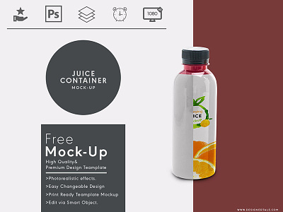 Free Juice Container Mock up Psd