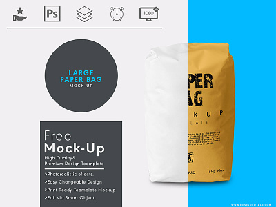 Large Paper Bag Mock Up Free Psd Template bag free large pack mock up mockup packaging stand up