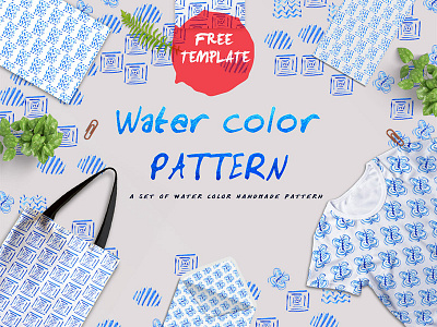 Handmade Water Color Free Pattern Template ai color design eps free hand made pattern textile vector water