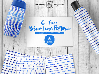Blue Water Color Free Eps Line Pattern