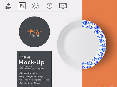 Download Ceramic Plate Free Psd Mockup By Designertale On Dribbble