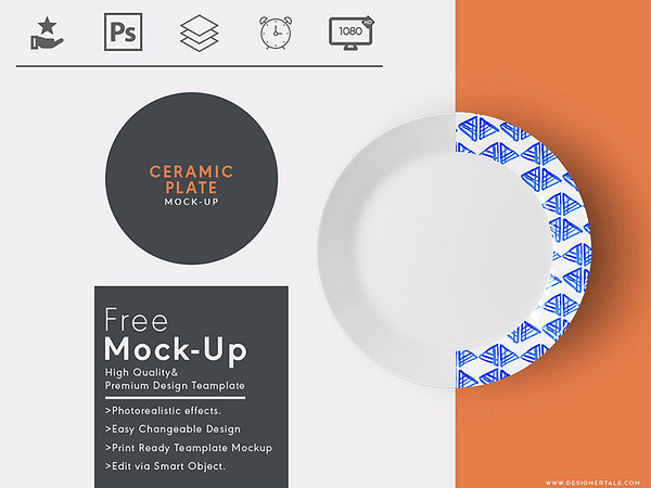 Download Ceramic Plate Free Psd Mockup by designertale on Dribbble