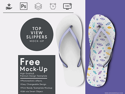 Top View Slippers Free Psd Mock Up