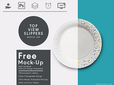 Top View Paper Dish Free Mock Up Template dish free mock up mockup paper photoshop psd top view