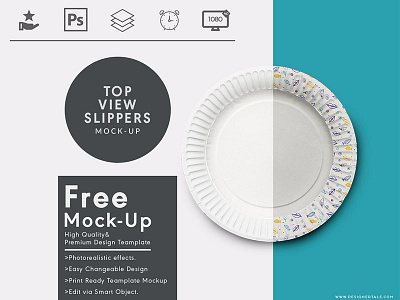 Top View Paper Dish Free Mock Up Template