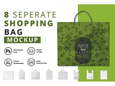 Shopping Bag Mockup Set bundle mockup poly bag sack bag shopping bag tote bag