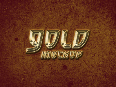 Solid Gold Effect Logo Mockup PSD Template