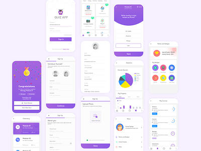 Quiz app minimal mobile app design purple quiz app quiz app design