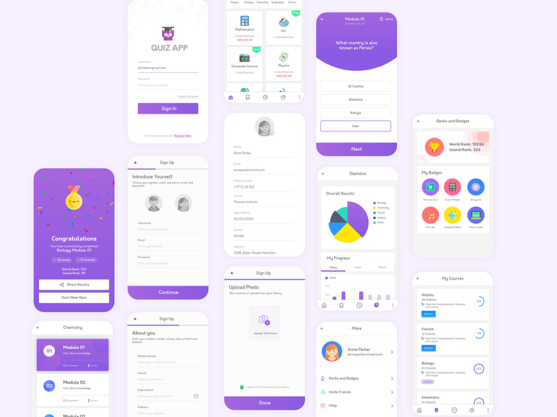 Quiz App designs, themes, templates and downloadable graphic elements ...