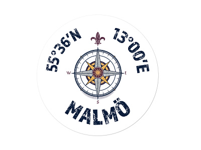 Malmö Sticker 5.5" design illustration klistermärke print sticker stickers travel vector