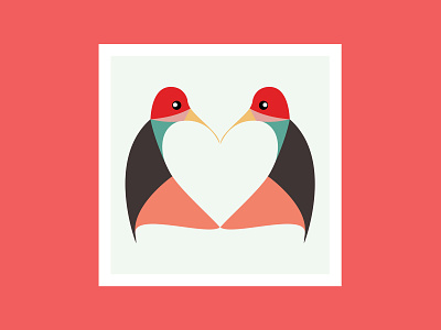 Love Birds birds design illustration kissing love love birds print valentine valentines day vector
