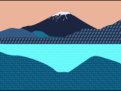 Mount Fuji fuji illustration japan mount fuji print vector