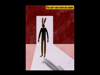 Evil Rabbit colorful critters design illustration poster print vector