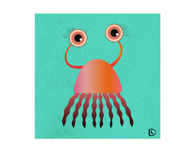 Crabolina colorful critters design illustration poster print summer vector