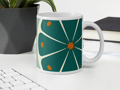 Flowercookie Coffee Mug | Green coffee design flower green mug