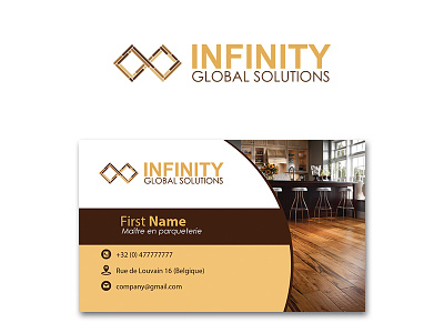 Infinity logo and business card brand design brand identity branding business card business card design design dribbbble flat graphic graphic art illustration logo parquet photoshop typography vector web